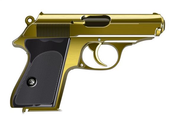 Gold Pistole Vektor-material  