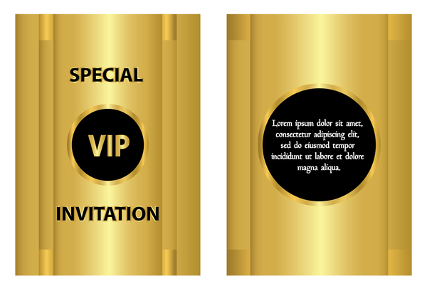 Golden VIP uitnodiging template vector  