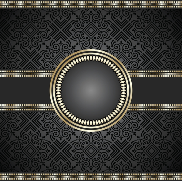 Golden frame with luxury dark background vector 03  