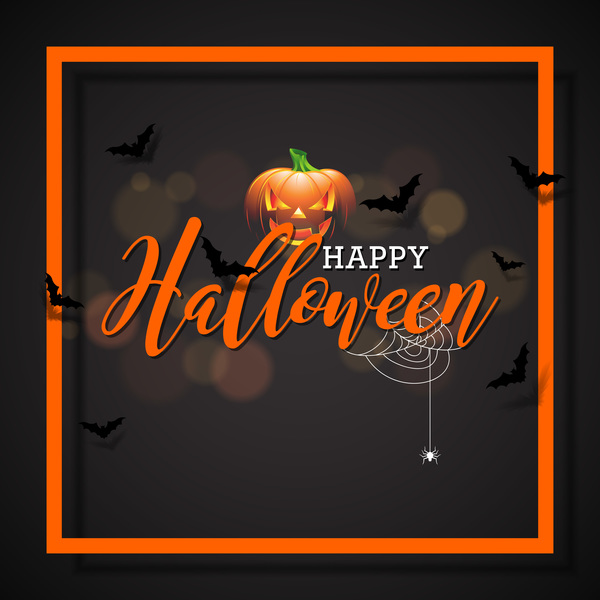 Halloween frame with black background vector  