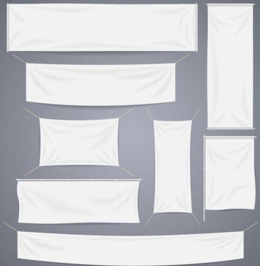 Opknoping witte banners vector 02  
