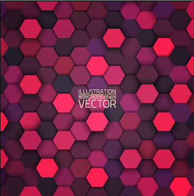 Hexagon layered seamless pattern vector material 04  