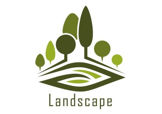 Landschaftsgrüner Logo-Vektor 01  