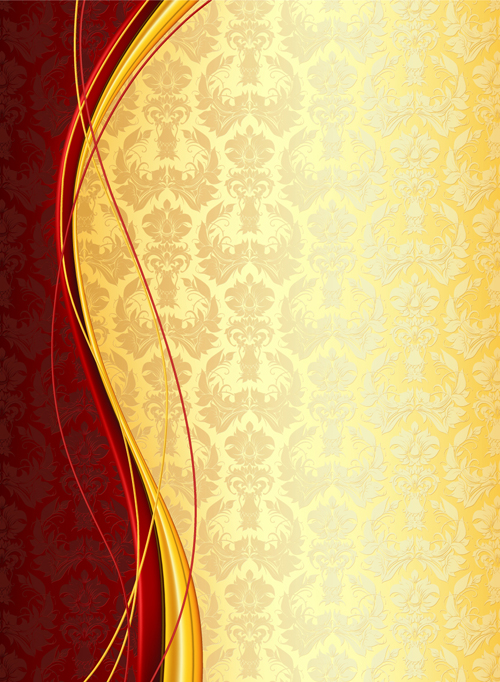 Luxury floral pattern background vector set 05  
