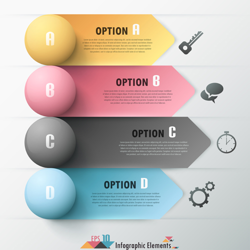 Option infographic elements vectors template 05  