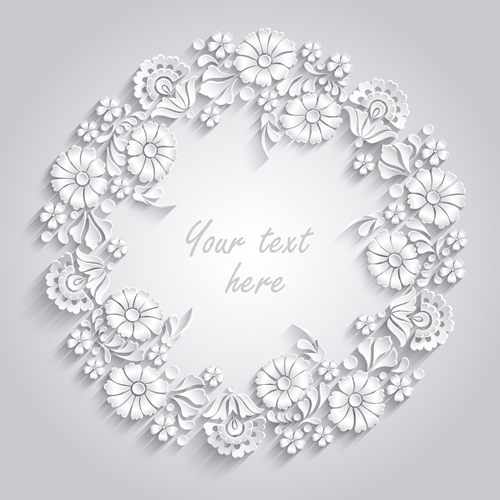 Paper flower background vector material 01  