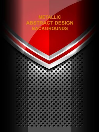 Red abstract metal background design vector  