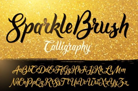 Sparkle Brush Calligraphy Vektor  