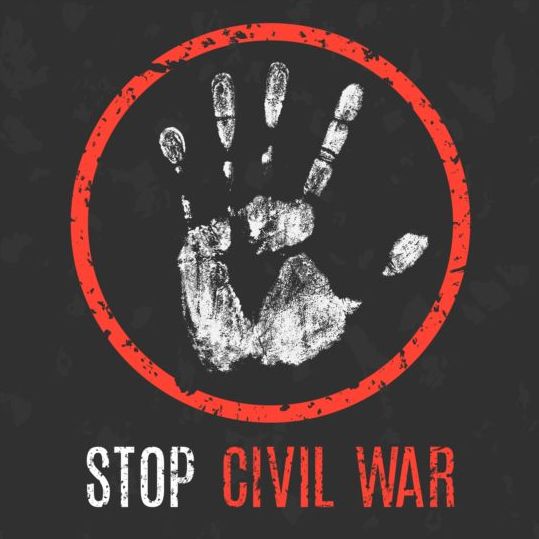 Stop Civil War sign vector  