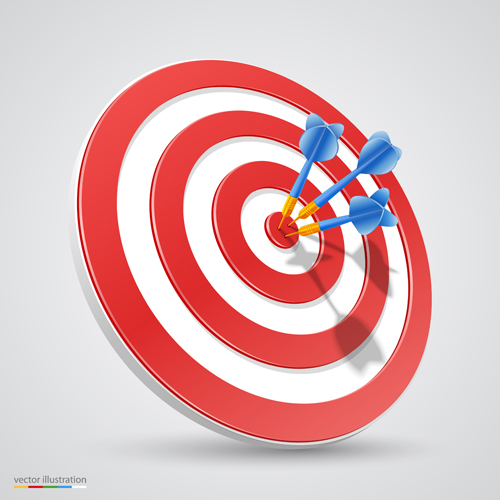 Target with darts vector illustration vector 02  