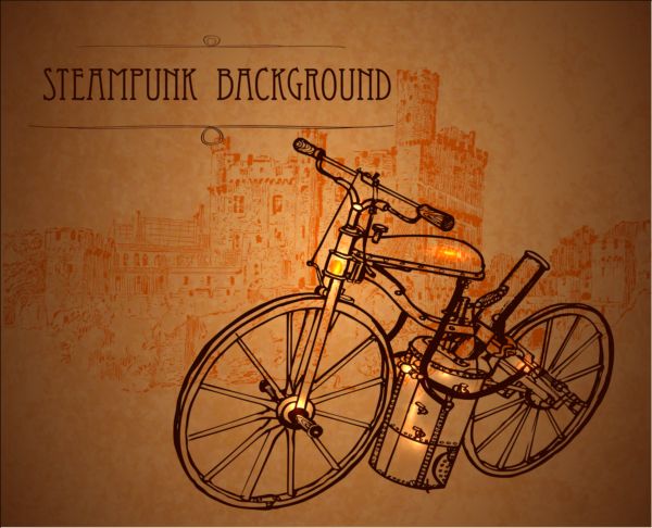 Vintage steampunk background design vector 05  
