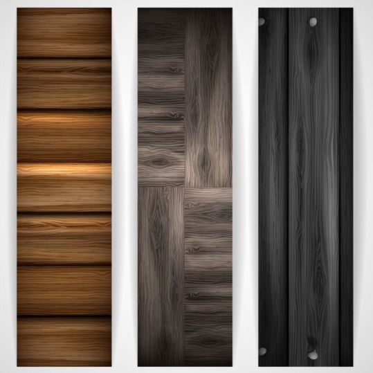 Woodboard texture bannières vecteur ensemble 05  