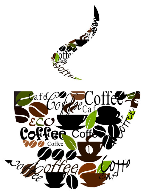Set of Creative Coffee design elements vector material 03  
