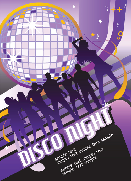 Disco party Flyer cover design vector 02  