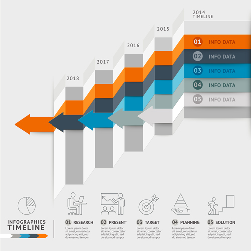 ladder with business template vector 01  