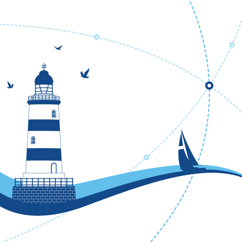 Set of Lighthouse vector material 05  