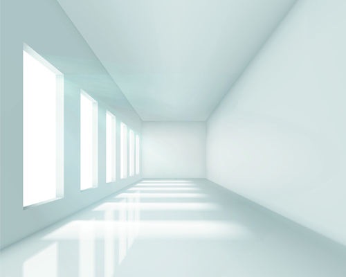 Spacious Empty White Room design vector 01  