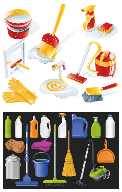 Icon cleaning supplies vector  