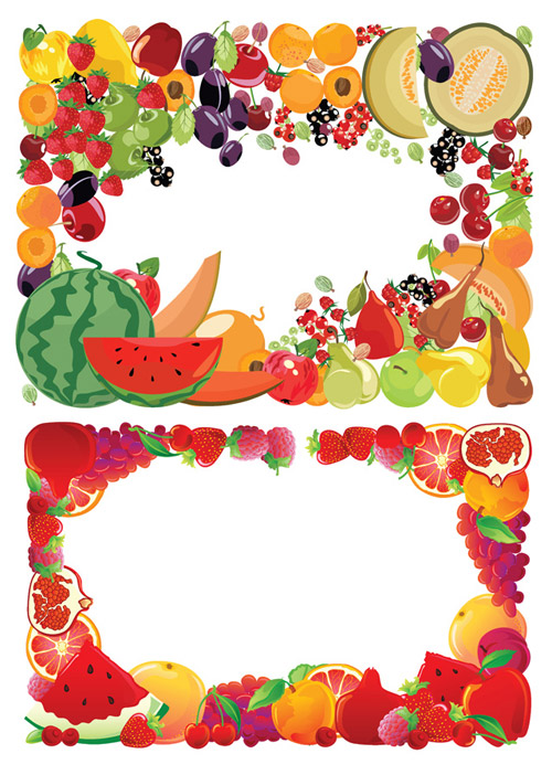 Fruit border vector  