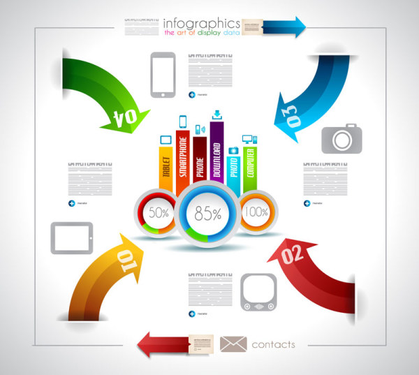 Infographics with data design vector 04  