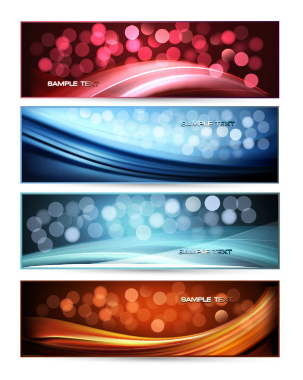 Dynamic Waves banner design elements vector 04  