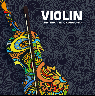 Art violin abstract background vector 01  