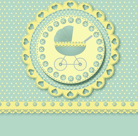 Cute baby cards design vector set 03  