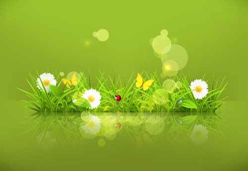 Spring green grass Background vector 04  