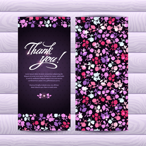Beautiful floral pattern cards set 01  