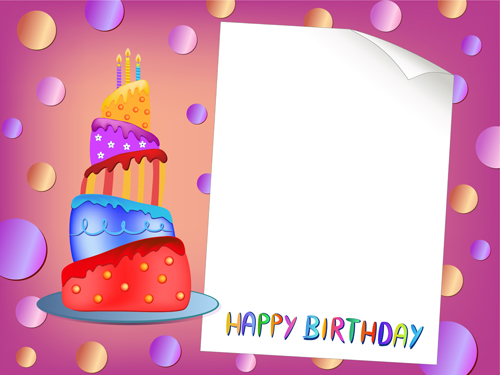 Blank paper with birthday card vector 01  