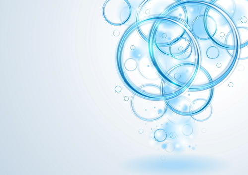 Blue circles with abstract background design vector  