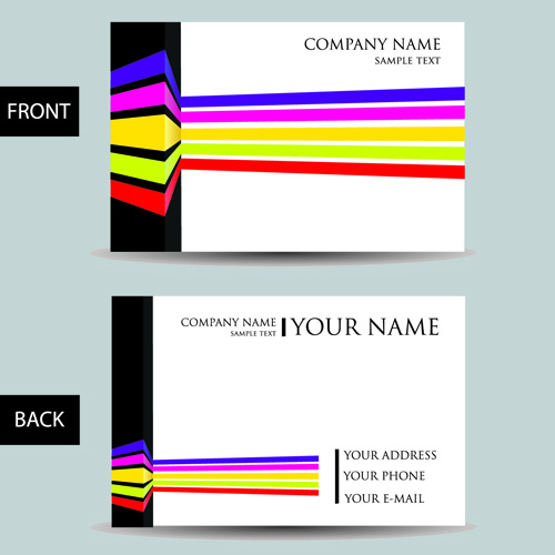 Set of Creative Modern Business Cards vector 01  