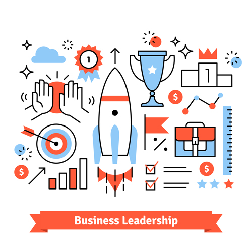 Business leadership vector template  