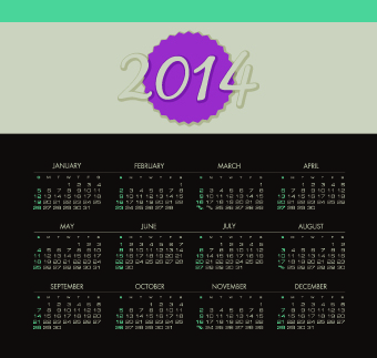 Calendar 2014 vector huge collection 98  