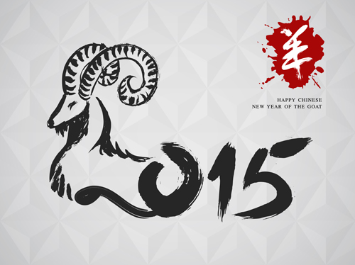 Chinese new year of goat vector background 02  