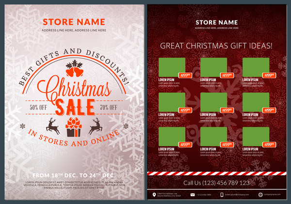 Christmas brochure template with gift card vector 15  