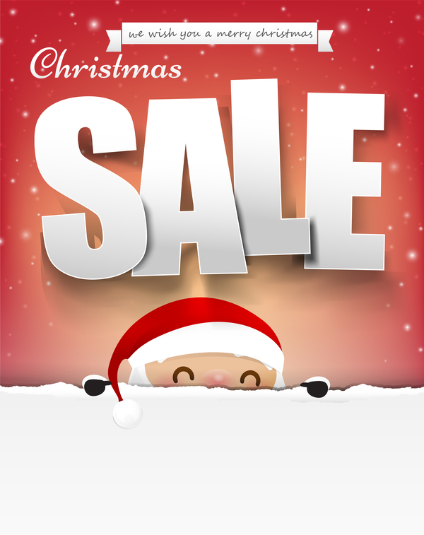 Christmas sale poster text with snowman vector 03  