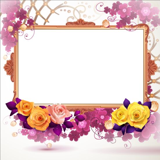 Classical frame with flower design 08  