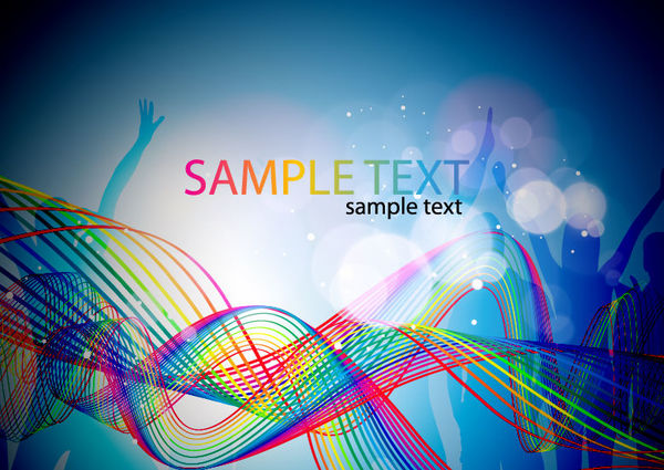 Colorful abstract wavy with party background vector  