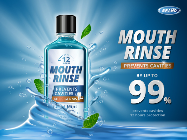 Creative mouth rinse ads template vector 04  