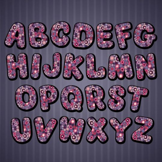 Motif de décor avec alphabet vecteur 01  