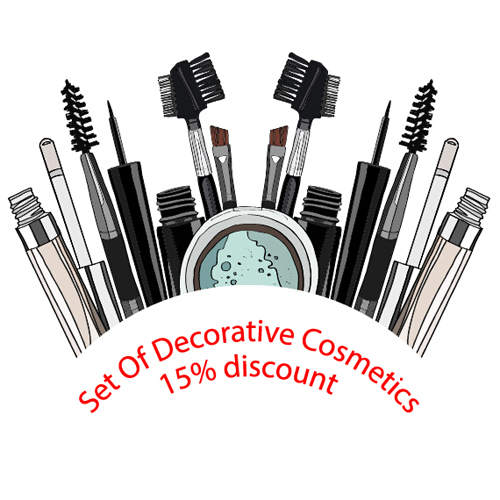 Decorative cosmetics discount poster vector 01  