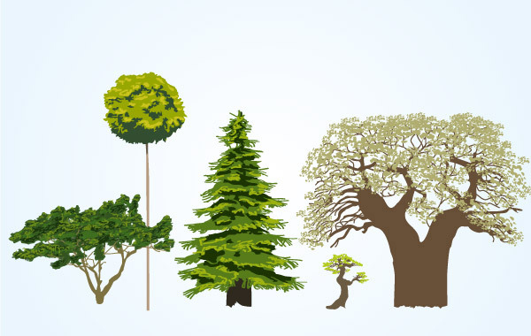 Different tree vectors material  