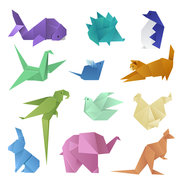 Dinosaurier-Orgami-Vektor-design  