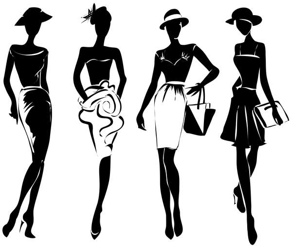 Fashion girls illustration vector set 03  