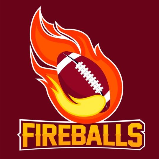 Flame with football logos vector  