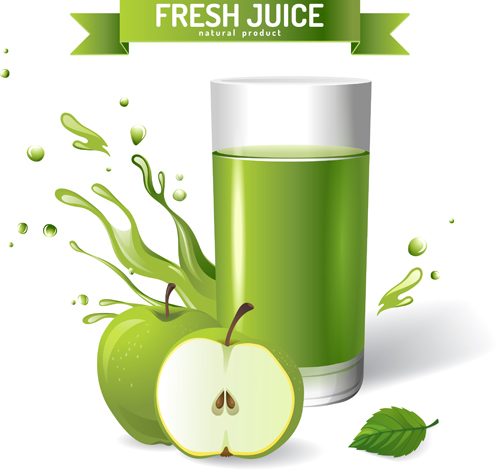 Fresh apple juice creative design vector  