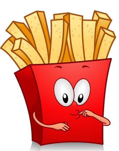 Funny french fries cartoon vector 01  