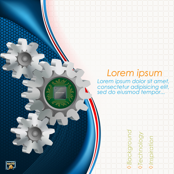 Gears and business background templates vector 02  