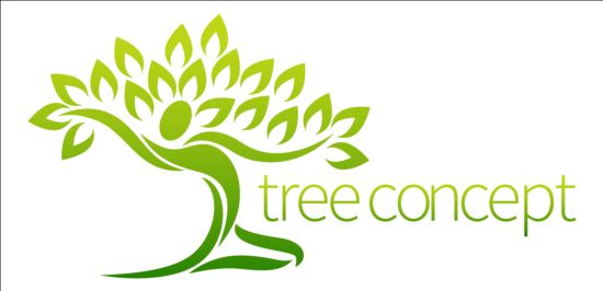 Зеленое дерево логотипы Векторные графики 06  